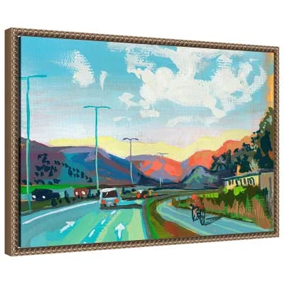 Red Hills by Brook Page Framed Canvas Wall Art Print
