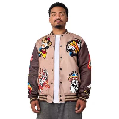 Beyond Reality Varsity Jacket - Khaki