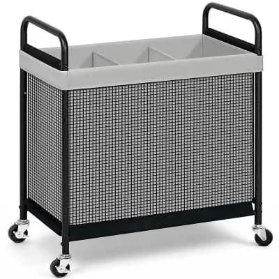 120L Rolling Laundry Hamper 3-Section Sorter