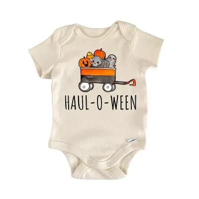 Pumpkin Halloween Wagon Infant Gift Baby Onesie®