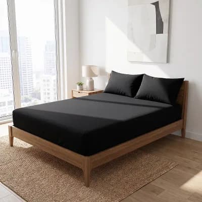 Fitted Sheet Polyester Bed Sheets Anti-wrinkle and Soft Breathable Fabric