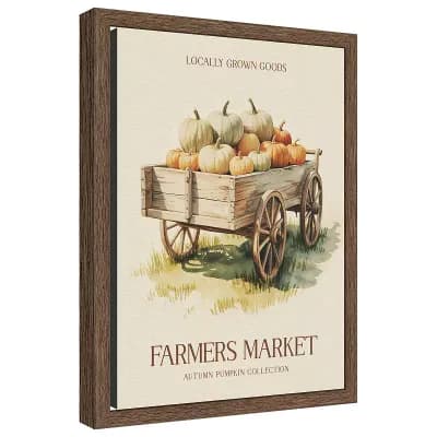 Autumn Pumpkin Wagon by Andreas Magnusson Framed Canvas Wall Art Print