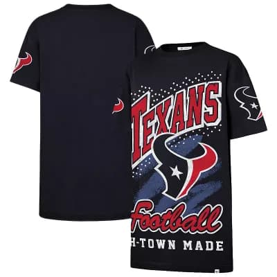 Women's '47 Navy Houston Texans Oversized Gemstone Swash T-Shirt Dress