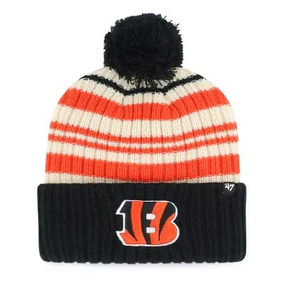 Youth '47 Black Cincinnati Bengals Snow Fort Cuffed Knit Hat