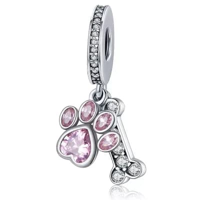 Crystal Paw Charm Bead