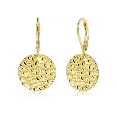 Round Coin Drop Earrings