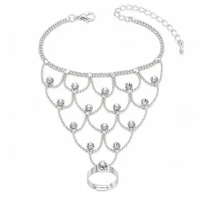 Rhinestone Hand Chain Bracelet