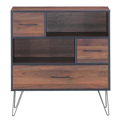 Costway Sideboard Storage Cabinet Multipurpose Display Unit w/Metal Leg & Drawers