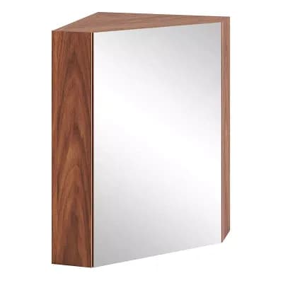 Costway 23.5" Wall Mounted Storage Organizer Corner Medicine Cabinet with Mirror