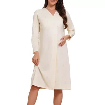 Maternity Labor Gown Nursing Friendly Nightgown Built in Bra