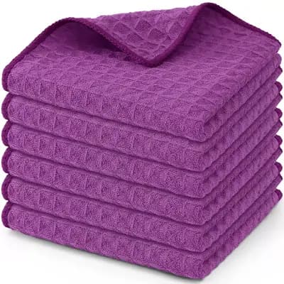 Waffle Weave Microfiber Absorbent Kitchen Dish Cloths 6 Pack
