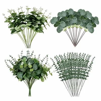 Artificial Eucalyptus Stems Mixed Faux Leaves DIY Wedding Home Decor