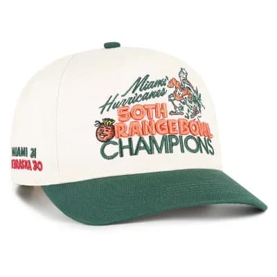 Men's '47 Natural Miami Hurricanes Orange Bowl Champions Scored Hitch Adjustable Hat