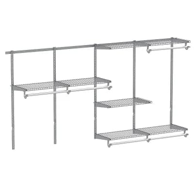 Costway 4-8 FT Wall-Mounted Closet Organizers and Storage System with Hanging Rod
