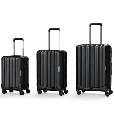 Costway 3 pc Hardside Luggage Set (20/24/28 Inch) with 8-Spinner Wheels, 3-Digital Lock