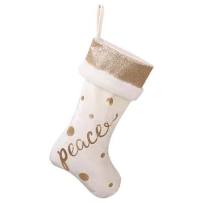 Monogrammed Shabby Chic Stocking Luxury Double Layer Velvet Sock