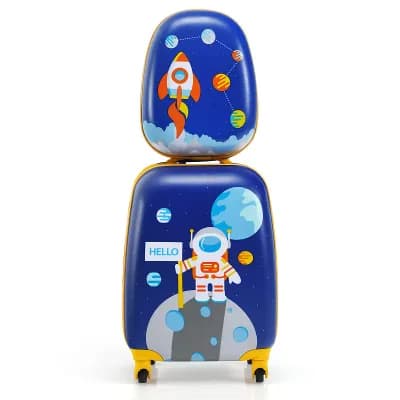 Costway 2 pc Kids Carry On Luggage Set 12'' Backpack & 16'' Rolling Suitcase for Travel