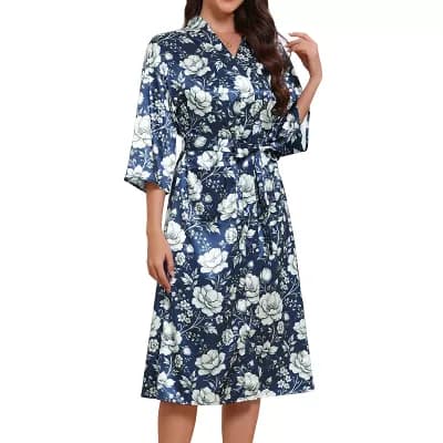 Women's Satin Robes Silky Robes Long Sleeves Dressing Gowns