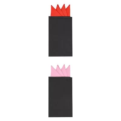 2 Packs Men's Pocket Squares PreFolded Triangles On Card Suit Handkerchief