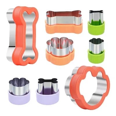8 pc Handheld Metal Cutting Rings Vibrant Outer Cover for Daily Pastry and Vegetable Shaping Work