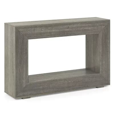 Costway 47" Farmhouse Console Table 2 tier Sofa Table Behind Couch with Open Storage Shelf