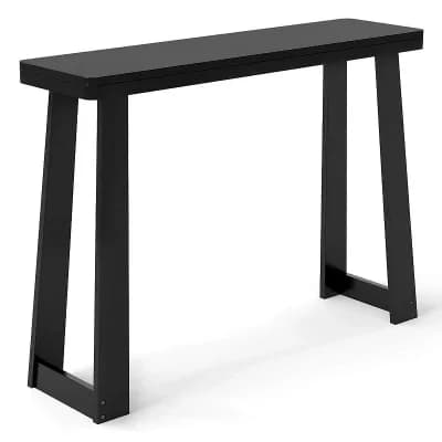 Costway 43-Inch Console Table, Narrow Long Rubberwood Table Behind the Couch for Hallway