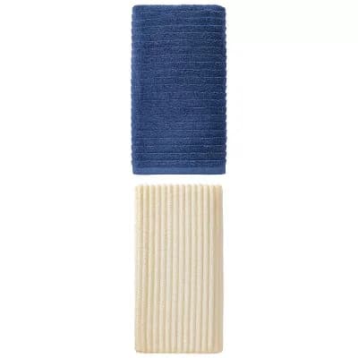 2 Packs Thick Coral Fleece Bath Towel, Soft Plush Highly Absorbent Striped Towel 55"x28" for Pool