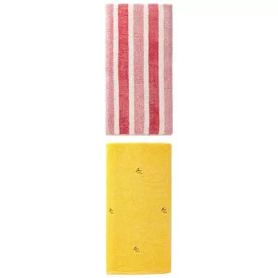 2 Packs Cute Embroidery Bath Towels, Soft and Absorbent Oversized Towel 55"x28" and 71"x35" for Home