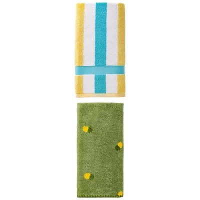 2 Packs Stripe Shower Towels Ultra Soft Bath Towel Absorbent 55"x28" for Travel