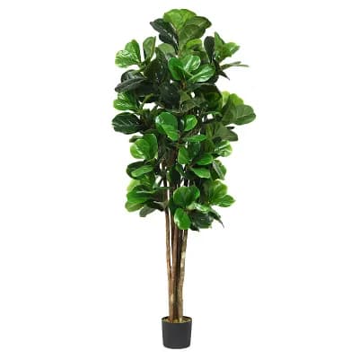 Costway 6ft Artificial Natural Fig Tree Bush Indoor/Outdoor decorative Planter