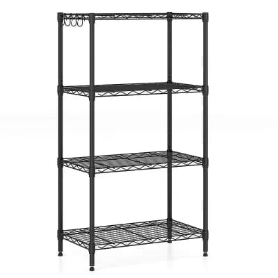 Costway 4 tier Metal Storage Shelving Unit 600 LBS Storage Organizer with V-Shaped Rack