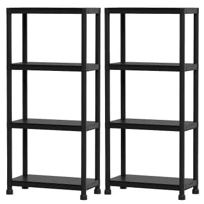 Costway 4 tier Heavy-Duty Plastic Storage Shelves, Freestanding Garage Shelving Unit