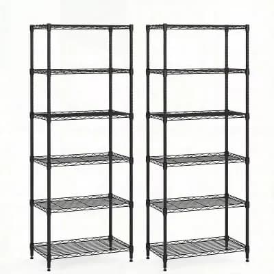 Costway 6 tier Metal Storage Shelving Unit 900 LBS Storage Organizer with V-Shaped Rack