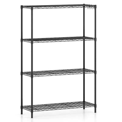 Costway 4 tier Metal Storage Shelving Unit, 1000 LBS Storage Organizer with V-Shaped Rack