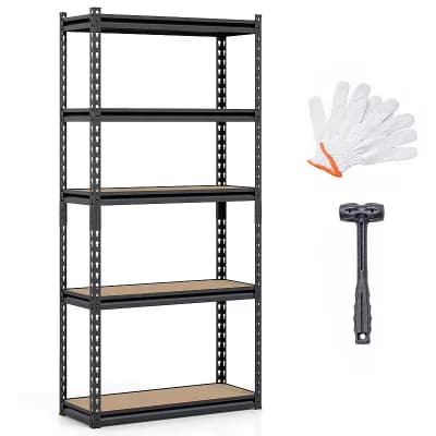 Costway 60” H x 30” W x 12” D 5 tier Garage Shelving Unit 2200 LBS Metal Storage Shelves