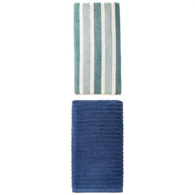 2 Packs Coral Fleece Bath Towel Highly Absorbent, Ultra Plush Towel 71"x35" and 55"x28" for Trips