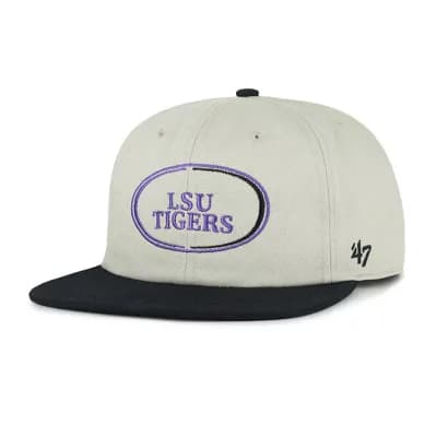 Unisex '47 Gray/Black LSU Tigers Ovalcrest Captain Snapback Hat