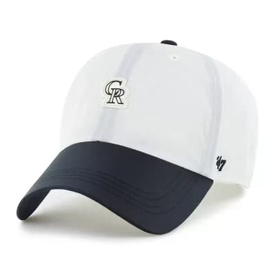 Unisex '47 White/Black Colorado Rockies Modernia Clean Up Adjustable Hat