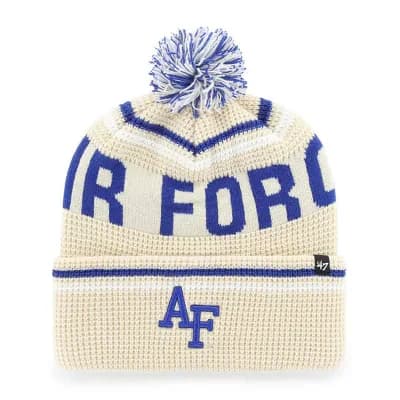 Unisex '47 Cream Air Force Falcons Quattrle Waffle Cuffed Knit Hat with Pom