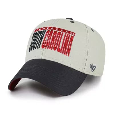 Unisex '47 Gray/Black South Carolina Gamecocks Half Block Text MVP Adjustable Hat