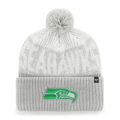 Men's '47 Gray Seattle Seahawks Rivalries Collection Bone Chill Cuffed Pom Knit Hat