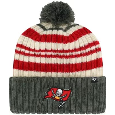 Youth '47 Pewter Tampa Bay Buccaneers Snow Fort Cuffed Knit Hat with Pom