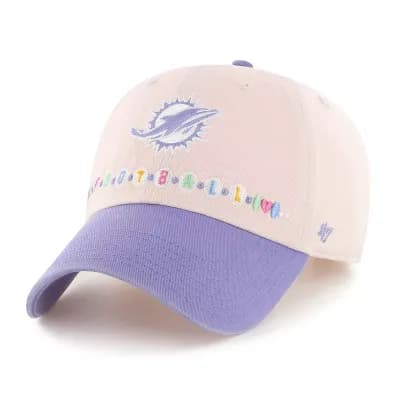 Youth '47 Pink/Purple Miami Dolphins Friendship Bracelet Clean Up Adjustable Hat