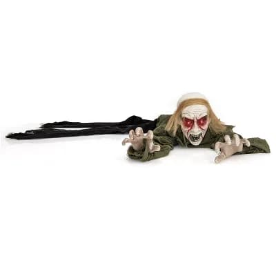 Costway Halloween Groundbreaker Voice Activated Climbing Zombie w/ Light up Eyes & Creepy Sound
