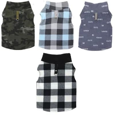 Fleece Dog Vest Set 4 Pack