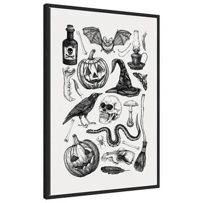 Spooky Halloween Art by Yevheniia Lytvynovych Framed Canvas Wall Art Print