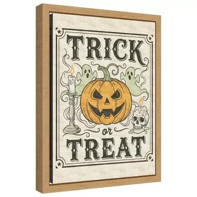 Halloween Trick or Treat by Andreas Magnusson Framed Canvas Wall Art Print