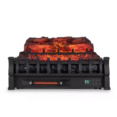 Costway 23" WiFi Fireplace Insert Pinewood Set with App & Remote, 5 Flame Modes, 1500W