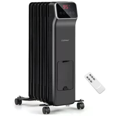 Costway 1500W Oil Filled Radiator Heater with Remote Control 3 Modes 24H Timer Indoor