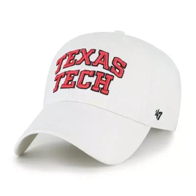 Men's '47 White Texas Tech Red Raiders Logo Clean Up Adjustable Hat